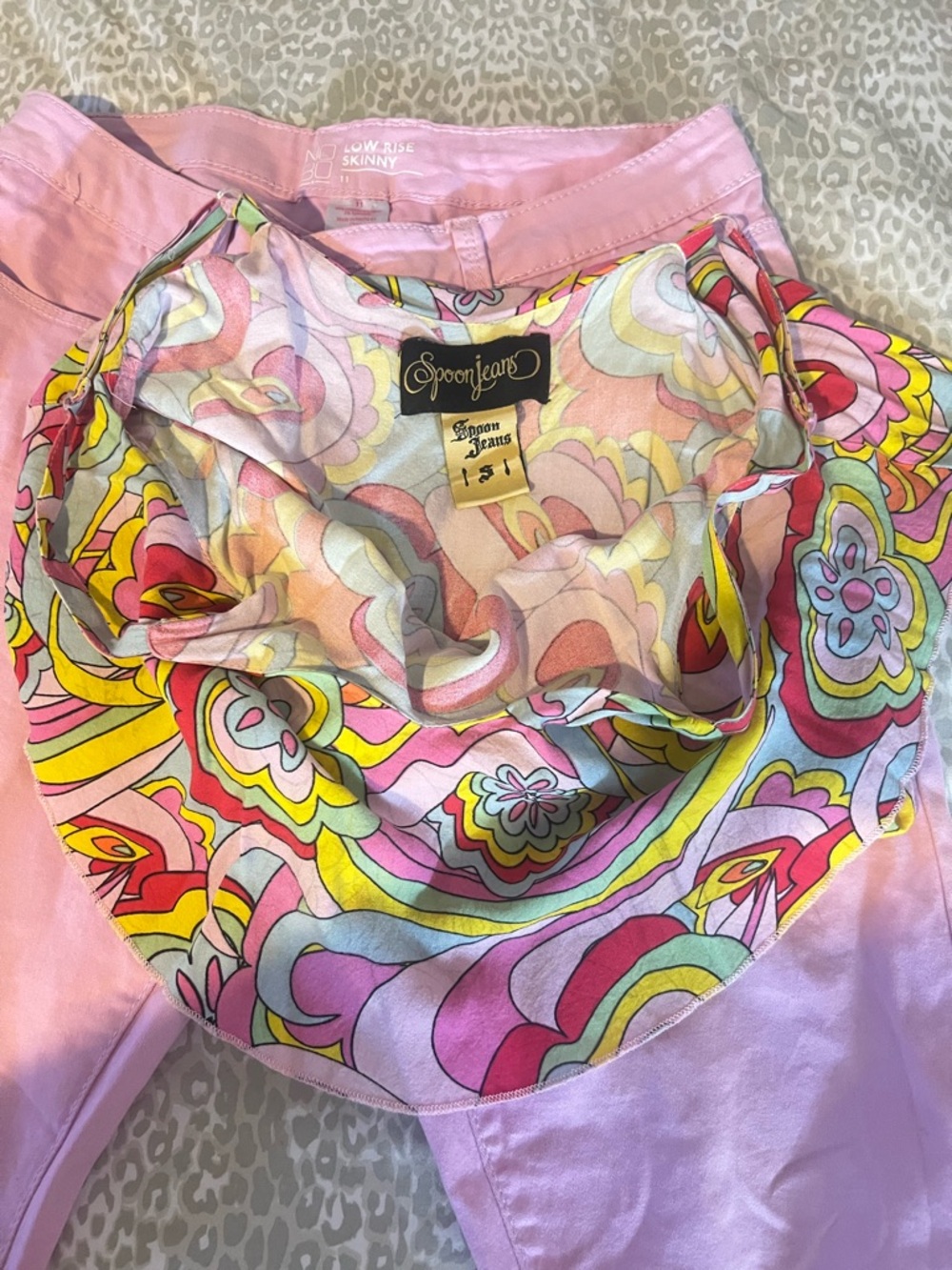 Women’s Pink Floral Ruffle Cami Top, and  pants pink